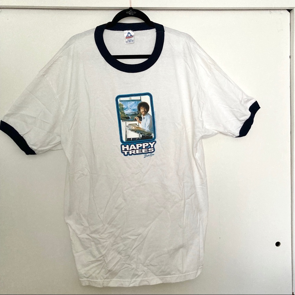NWOT.  Retro Bob Ross Happy Trees 100% Cotton T-shirt Women’s Plus Size 2X